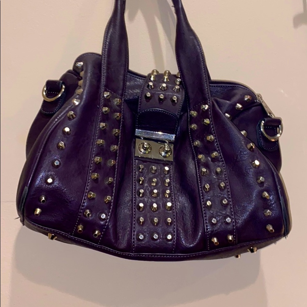 Purple with silver studs Medium sized purse